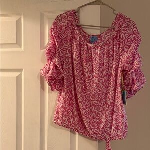 CeCe Pink Floral Women's Blouse